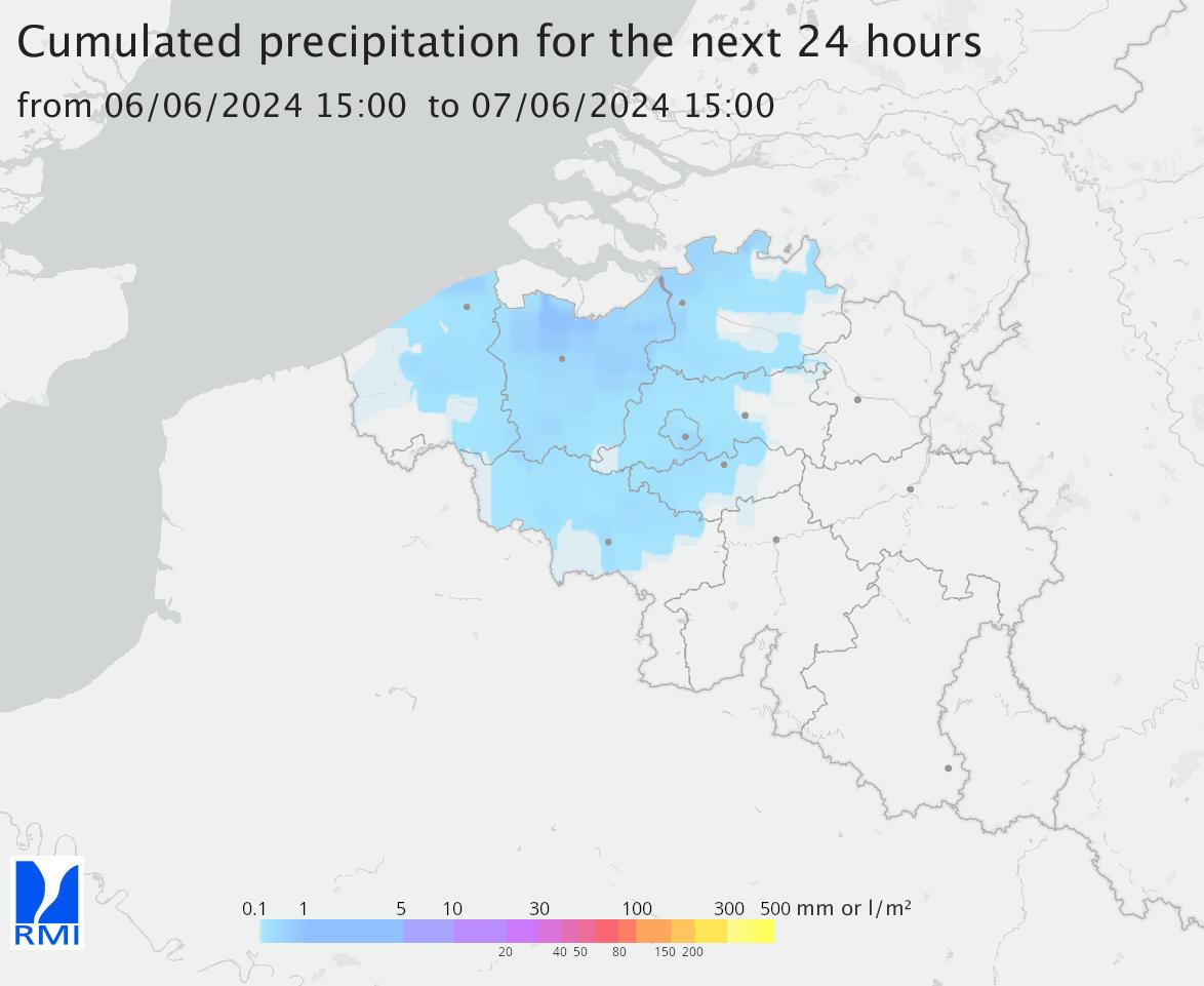 forecasted accumulated precipitation for the next 24 hours
